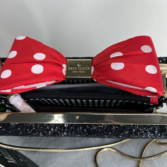 NWT Kate Spade x Disney Minnie Mouse BOW CLUTCH Crossbody Handbag Purse - Picture 7 of 9